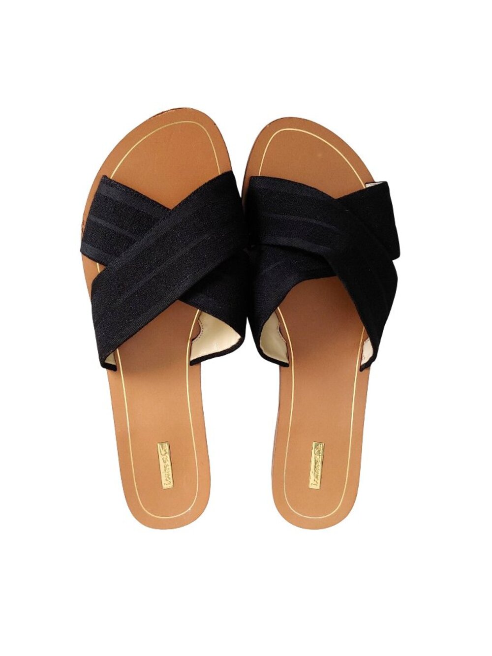 Louise et Cie Black Crisscross Slip-On Sandals